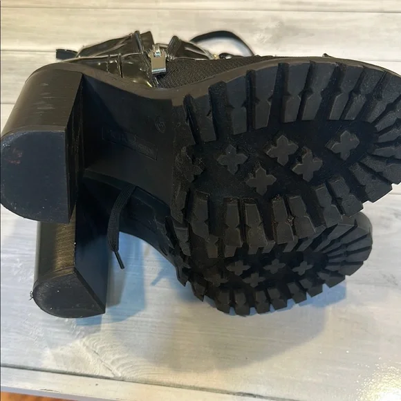 BCBGeneration Sz 8 Pauline Black Lace-Up Zip Combat Boots with Rugged Sole • NWT - Picture 12 of 12